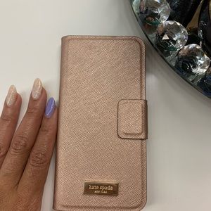 Kate Spade pink rose gold iPhone 6s case/ wallet